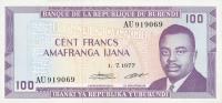 p29a from Burundi: 100 Francs from 1977