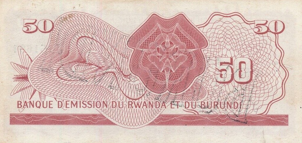 Back of Burundi p4: 50 Francs from 1964