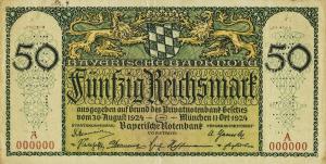 pS941s from German States: 50 Reichsmark from 1924