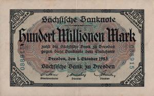 pS965 from German States: 100000000 Mark from 1923