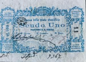 pS687 from Italian States: 1 Scudi from 1866 pS687 from Italian States: 1 Scudi from 1866