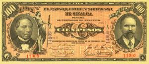 pS1048 from Mexico, Revolutionary: 100 Pesos from 1915
