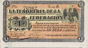 pS1060 from Mexico, Revolutionary: 1 Peso from 1914