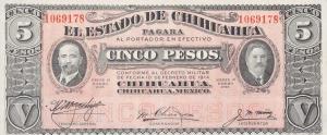 pS532e from Mexico, Revolutionary: 5 Pesos from 1915