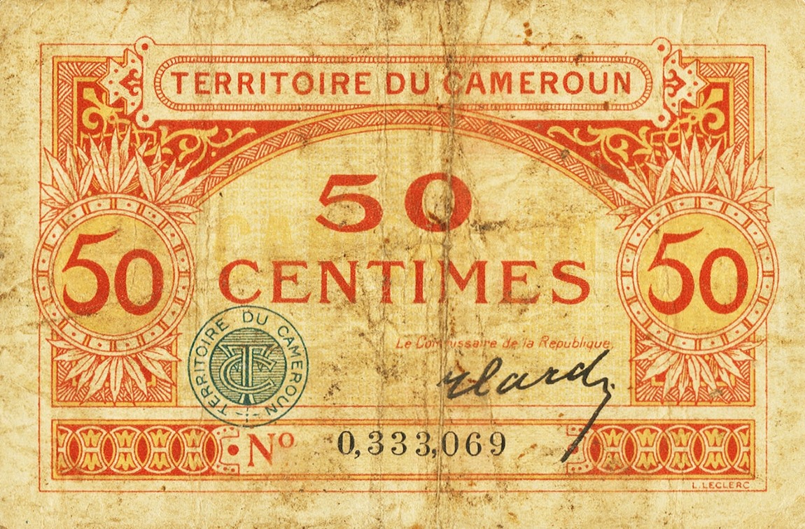 Front of Cameroon p4: 50 Centimes from 1922