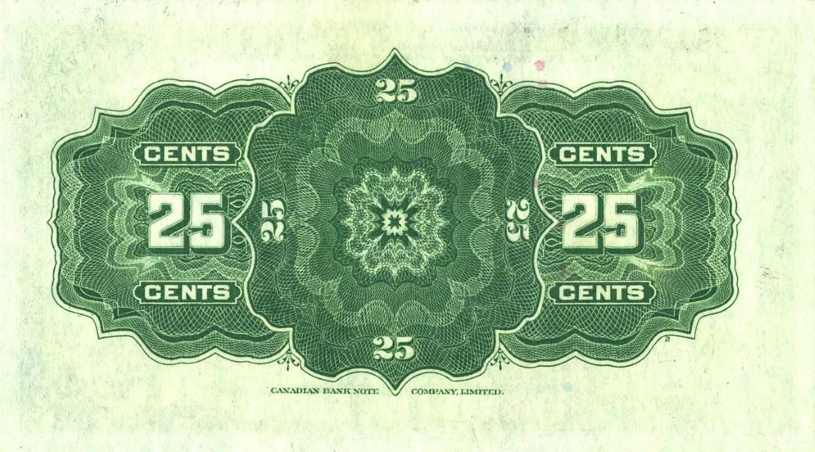 Back of Canada p10a: 25 Cents from 1923