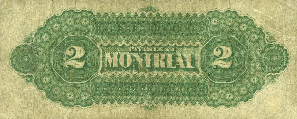 Back of Canada p13a: 2 Dollars from 1870