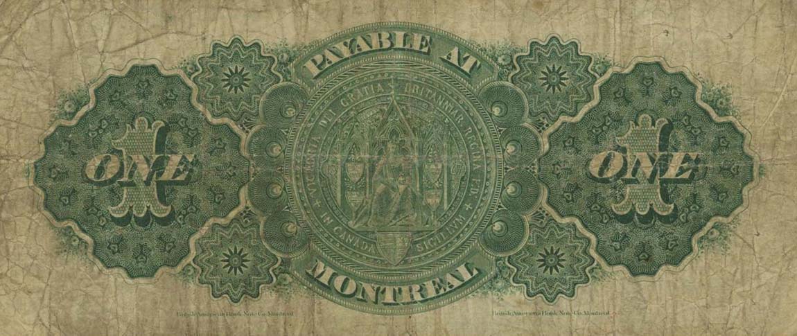 Back of Canada p18a: 1 Dollar from 1878
