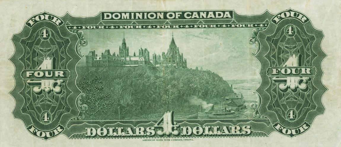Back of Canada p26A: 4 Dollars from 1902