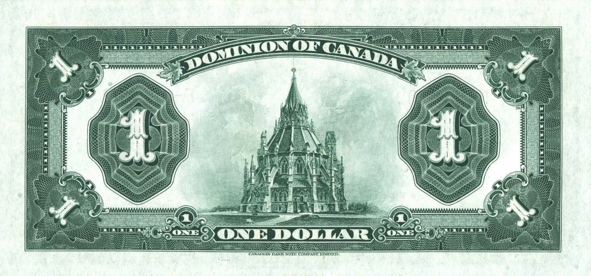 Back of Canada p33b: 1 Dollar from 1923