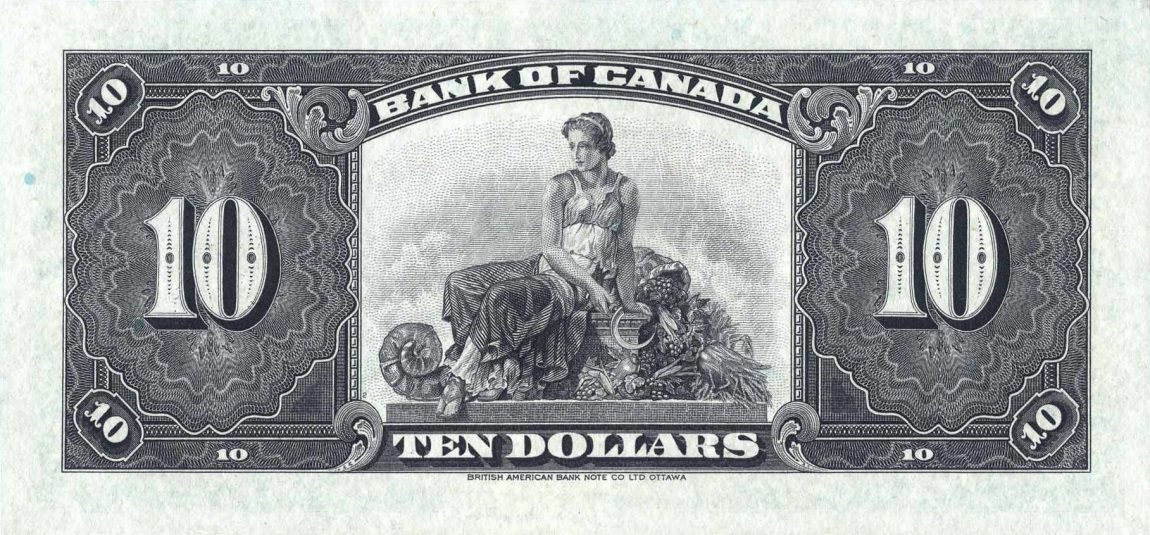 Back of Canada p44: 10 Dollars from 1935