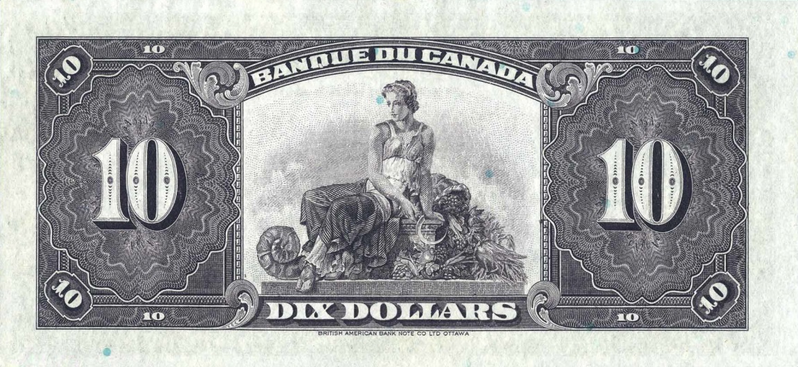 Back of Canada p45: 10 Dollars from 1935