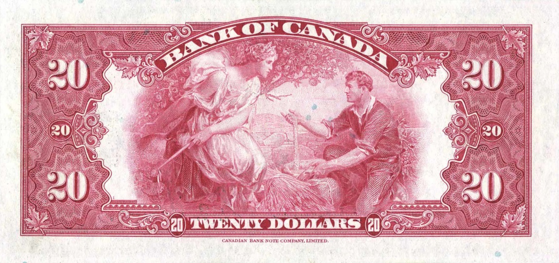 Back of Canada p46a: 20 Dollars from 1935