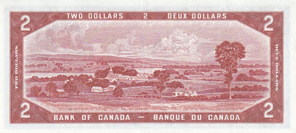 Back of Canada p67a: 2 Dollars from 1954
