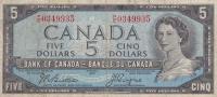 p78 from Canada: 5 Dollars from 1954