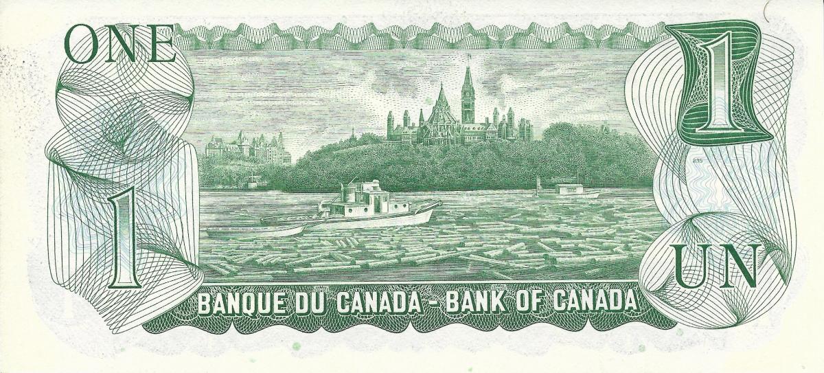 Back of Canada p85a: 1 Dollar from 1973