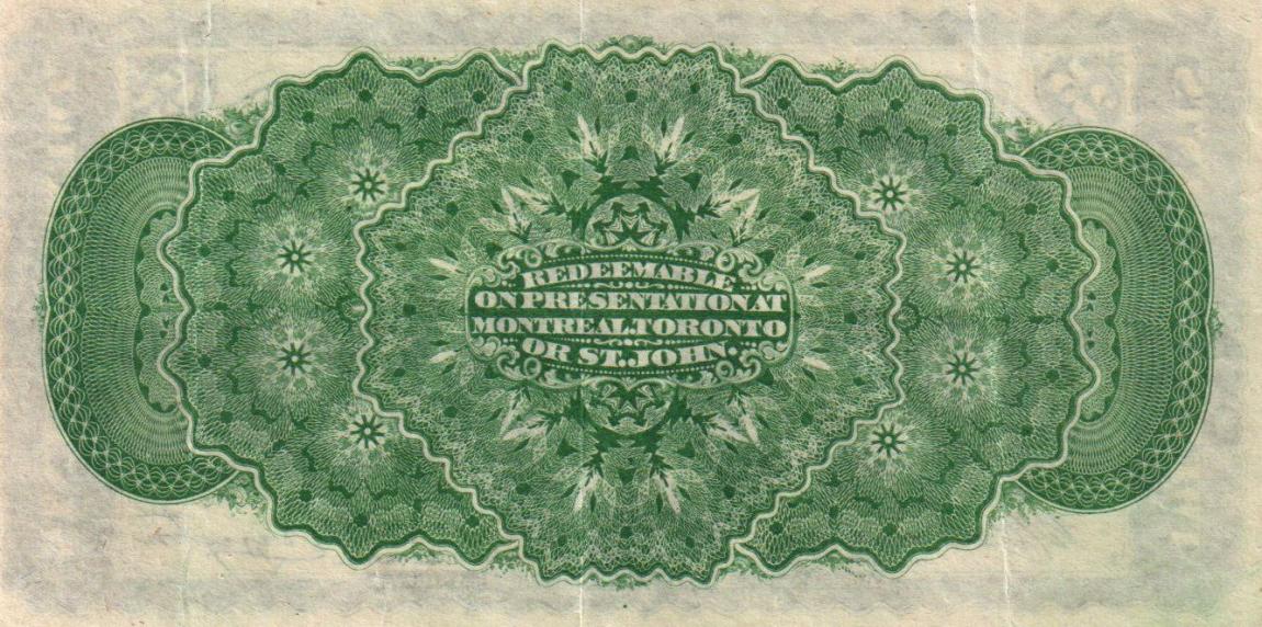 Back of Canada p8c: 25 Cents from 1870