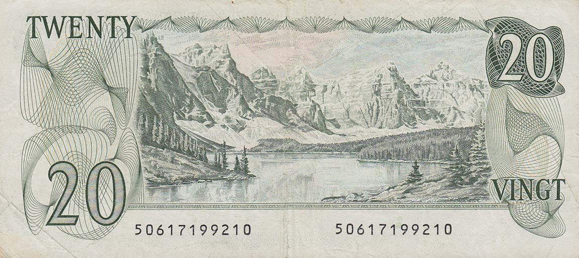 Back of Canada p93a: 20 Dollars from 1979