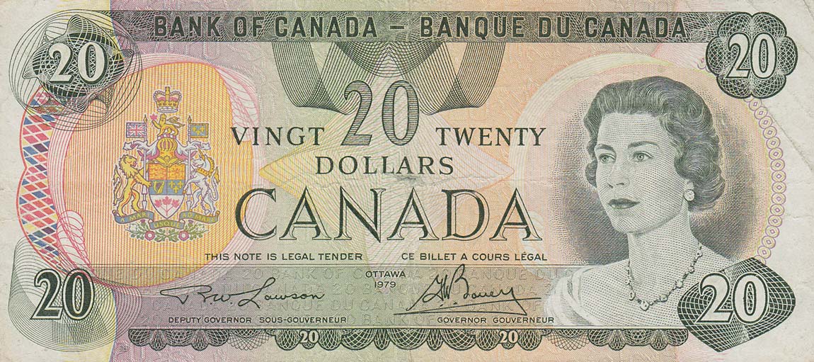 Front of Canada p93a: 20 Dollars from 1979