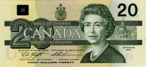 p97c from Canada: 20 Dollars from 1991