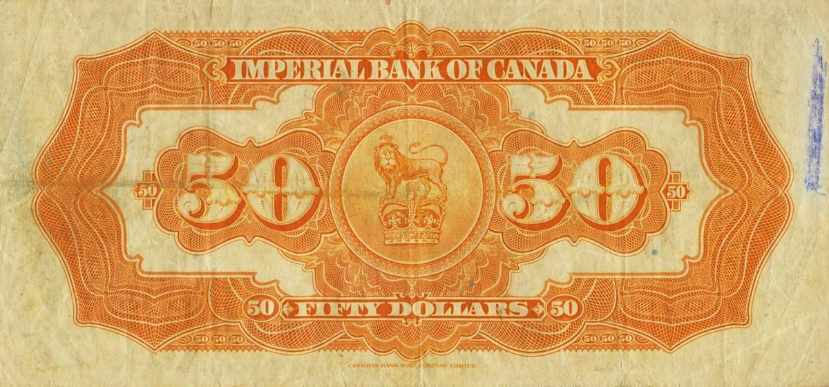 Back of Canada pS1145a: 50 Dollars from 1923