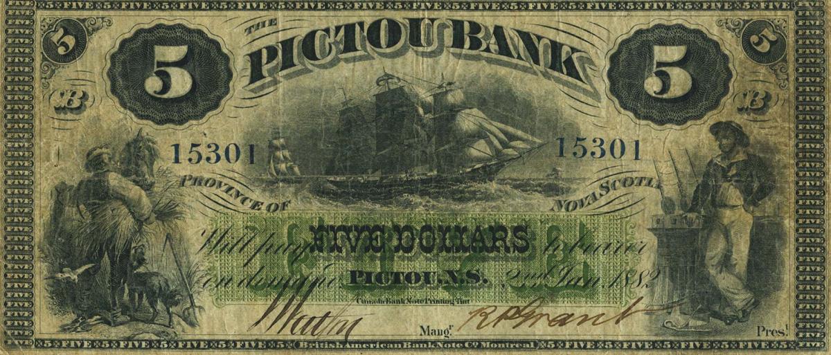 Front of Canada pS1920b: 5 Dollars from 1882