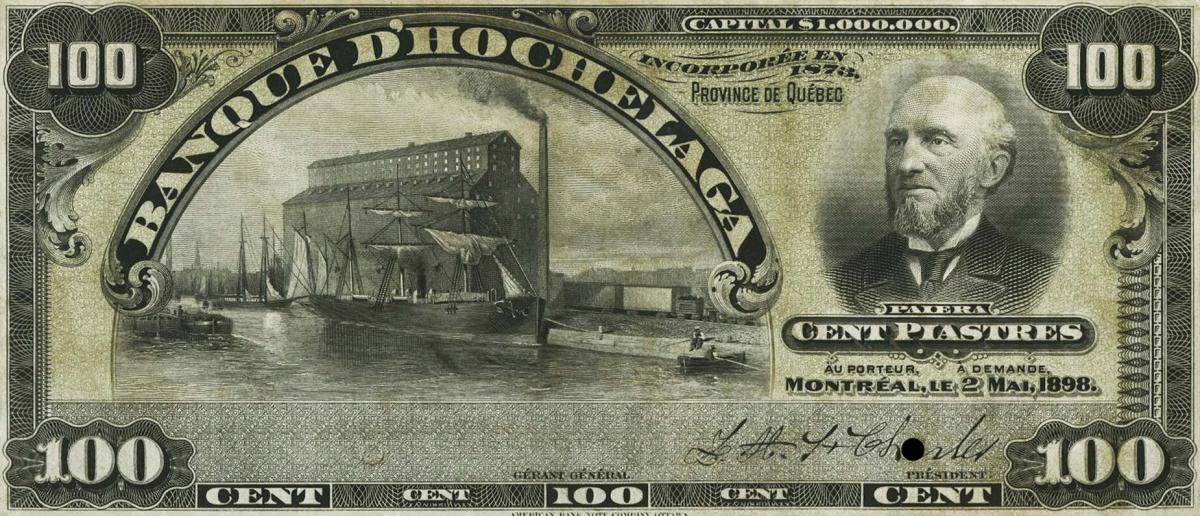 Front of Canada pS800p1: 100 Dollars from 1898