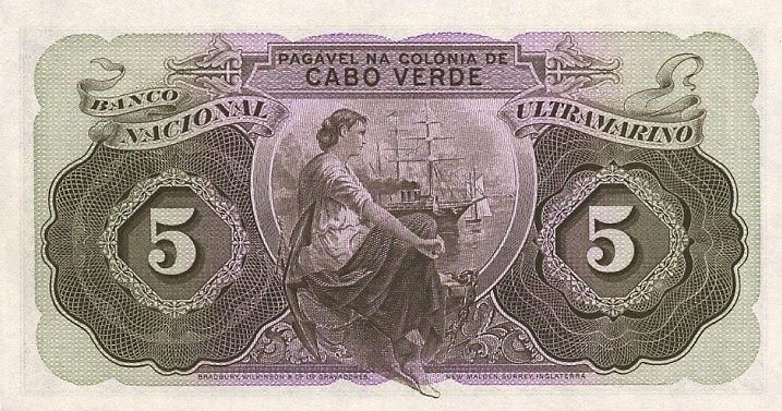 Back of Cape Verde p41a: 5 Escudos from 1945