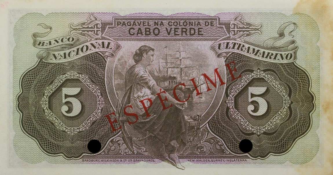 Back of Cape Verde p41s: 5 Escudos from 1945
