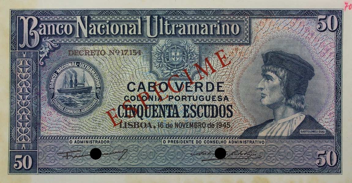 Front of Cape Verde p44s: 50 Escudos from 1945