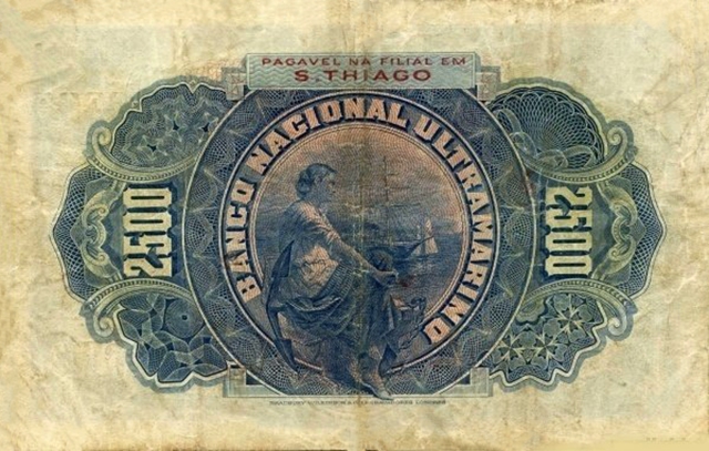 Back of Cape Verde p5a: 2500 Reis from 1909