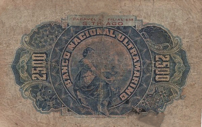 Back of Cape Verde p5b: 2500 Reis from 1909