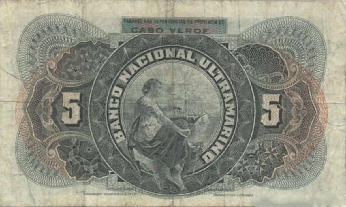 Back of Cape Verde p34a: 5 Escudos from 1921