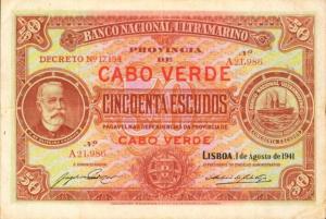 p39a from Cape Verde: 50 Escudos from 1941