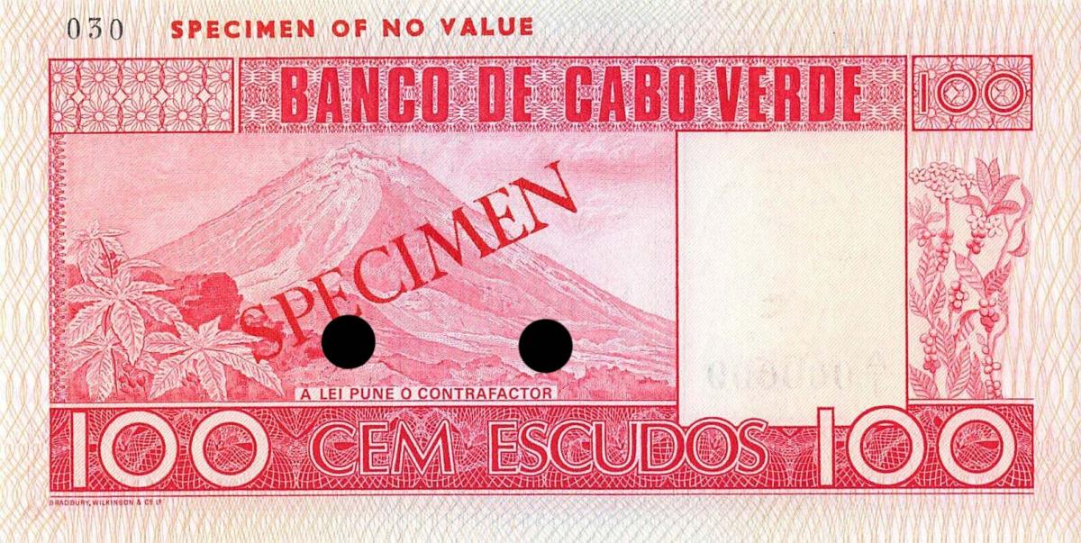 Back of Cape Verde p54s3: 100 Escudos from 1977
