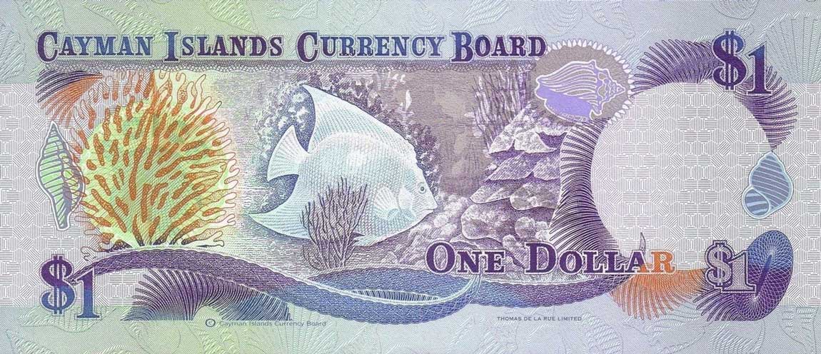 Back of Cayman Islands p16b: 1 Dollar from 1996