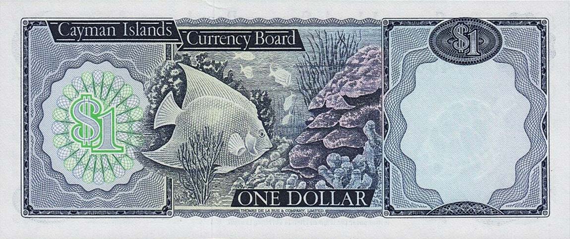 Back of Cayman Islands p1a: 1 Dollar from 1971