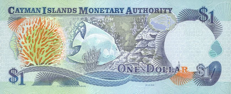 Back of Cayman Islands p26a: 1 Dollar from 2001