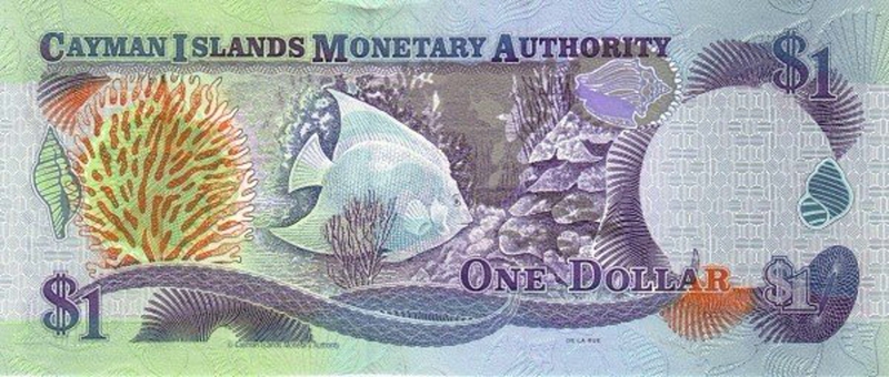 Back of Cayman Islands p30r: 1 Dollar from 2003