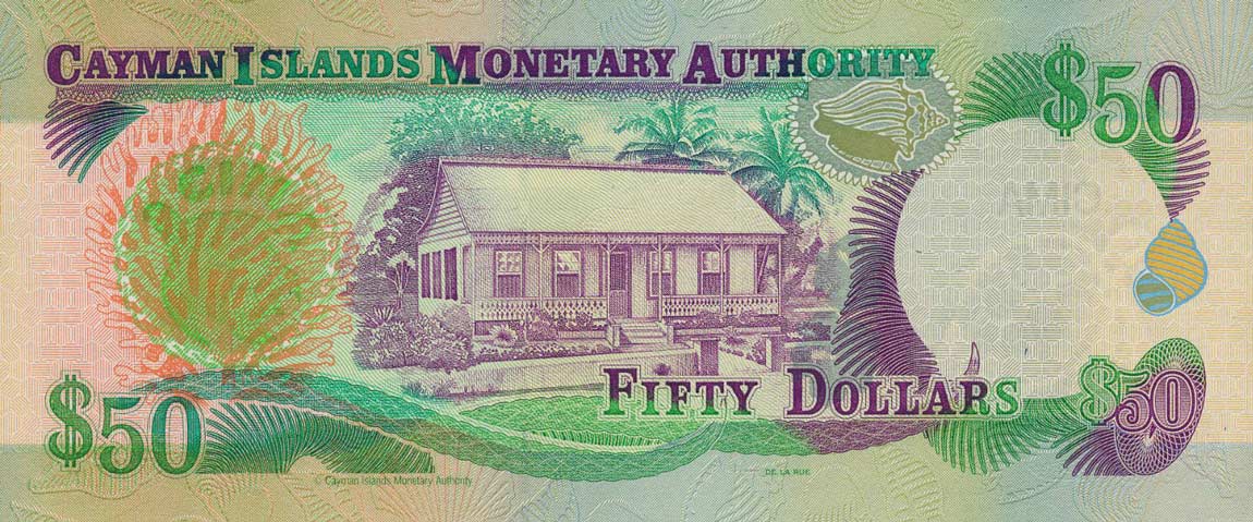 Back of Cayman Islands p32a: 50 Dollars from 2003