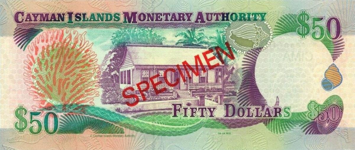 Back of Cayman Islands p32s: 50 Dollars from 2003
