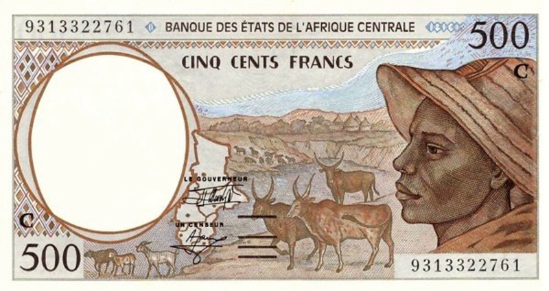 Front of Central African States p101Ca: 500 Francs from 1993