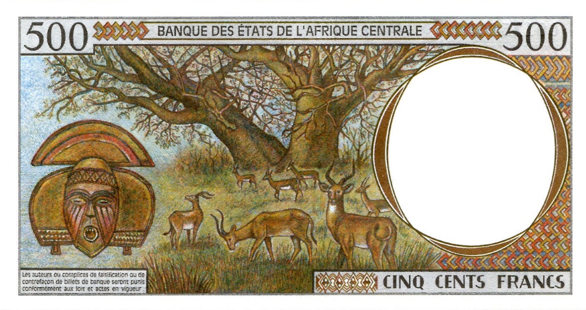 Back of Central African States p101Cg: 500 Francs from 2000