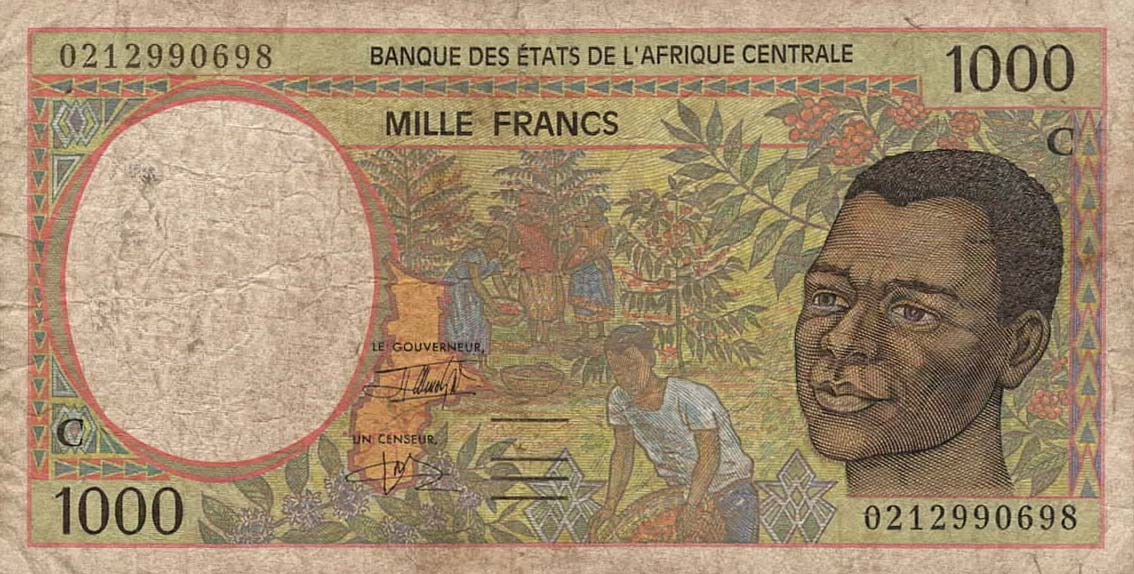 Front of Central African States p101Ch: 500 Francs from 2002