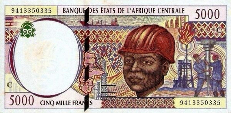 Front of Central African States p104Ca: 5000 Francs from 1994