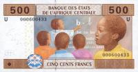 p206Ua from Central African States: 500 Francs from 2002