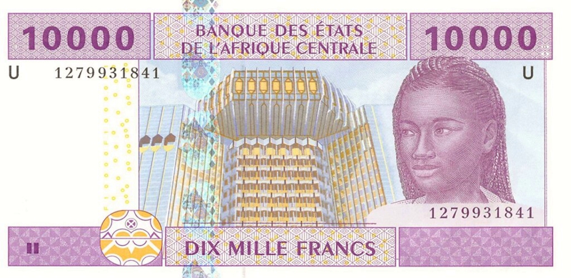 Front of Central African States p210Ue: 10000 Francs from 2002