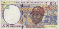 p304Fd from Central African States: 5000 Francs from 1998