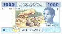 p307Ma from Central African States: 1000 Francs from 2002