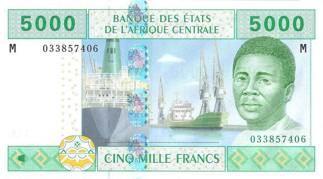 Front of Central African States p309Ma: 5000 Francs from 2002
